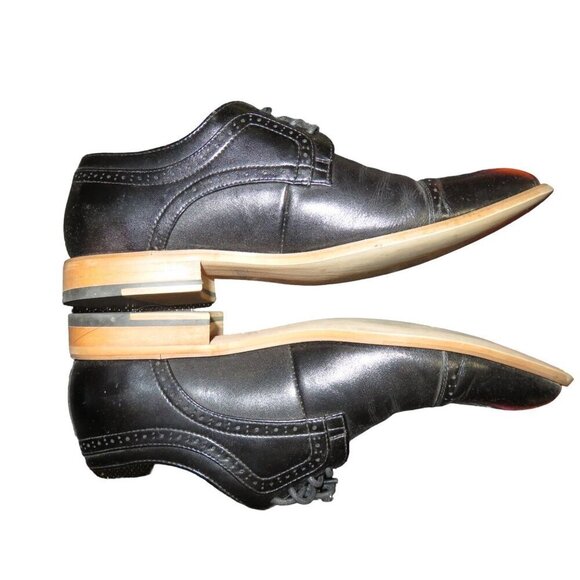Stacey Adams Black Dickinson Leather Oxford Dress Shoes size 10.5 gorgeous! - Picture 4 of 7